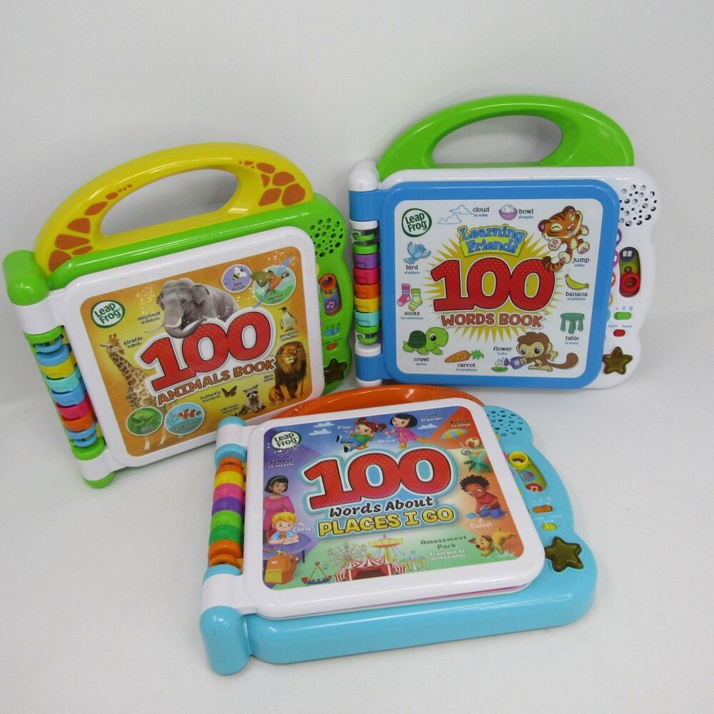 LeapFrog 100 Words Book Lot 3 Learning Friends Animals Places I Go Electronic